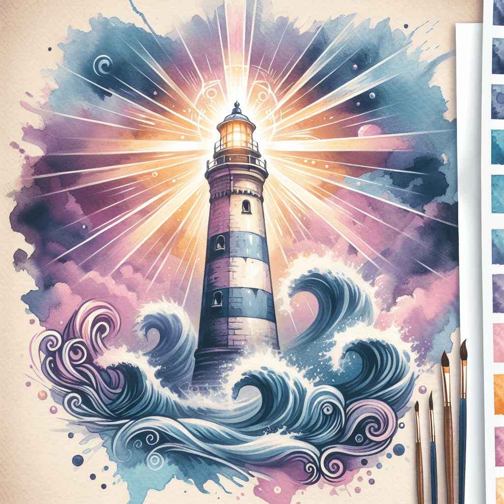 Watercolor Lighthouse Tattoo