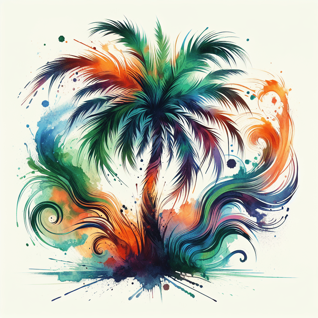 Watercolor Palm Tree Tattoo