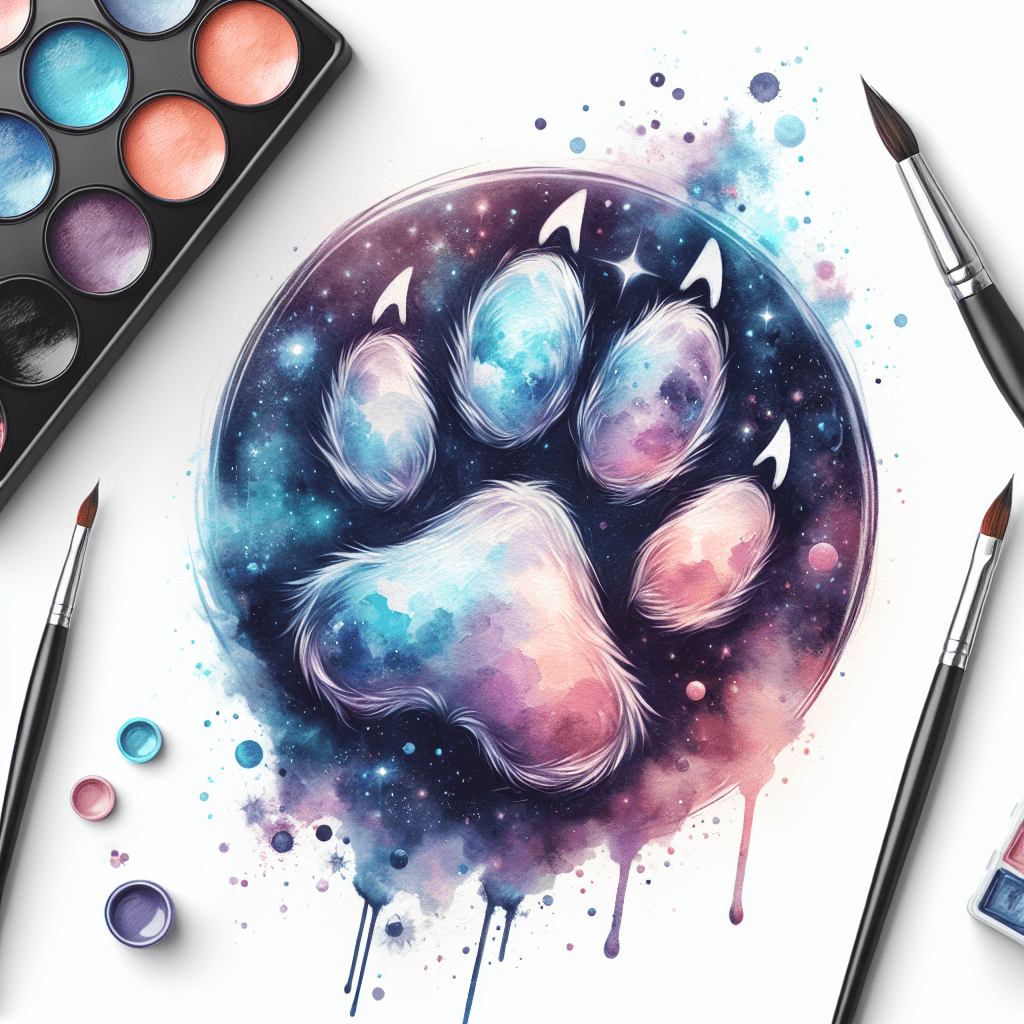 Watercolor Paw Print Tattoo