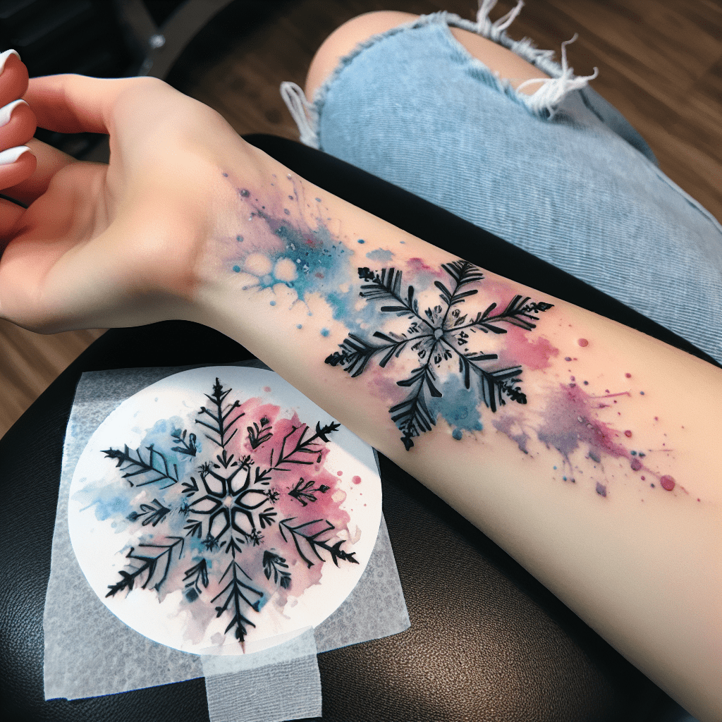 Skin Machine Tattoo Studio - Watercolor Snowflake tattoo by Satyakam  Tripathi at Skin Machine Tattoo Studio Hope you guys like this too :)  Thanks for looking Your views , comments and shares