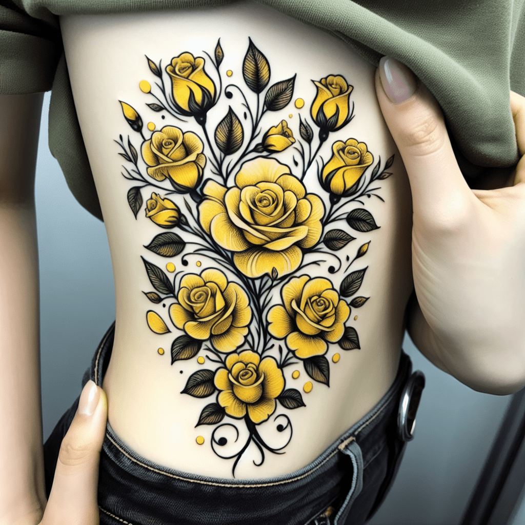 Temporary tattoo fine line rose - Tattoo Tijdelijk